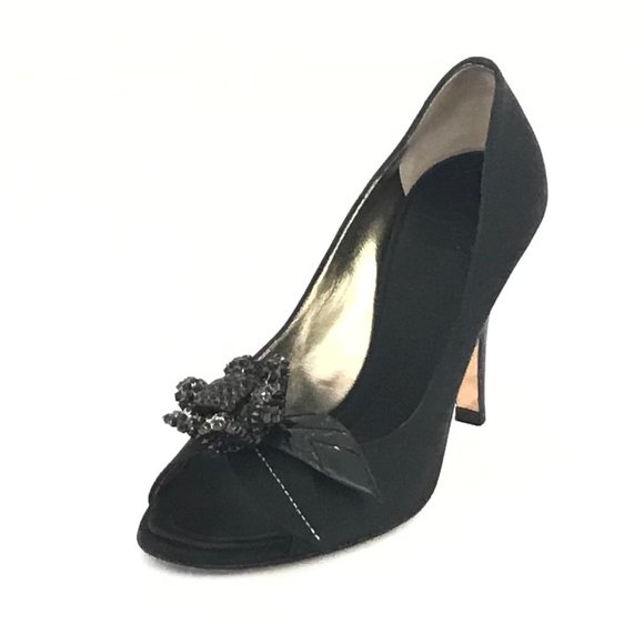 Giuseppe Zanotti Black Satin with Swarovski flower - Picture 4 of 8